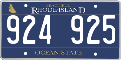 RI license plate 924925