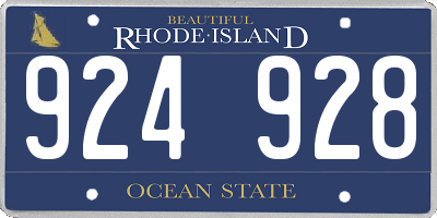 RI license plate 924928