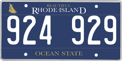 RI license plate 924929