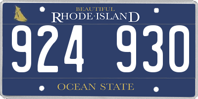 RI license plate 924930