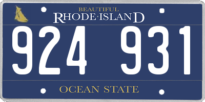 RI license plate 924931
