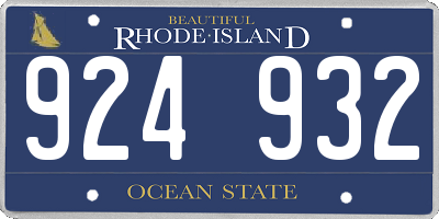 RI license plate 924932
