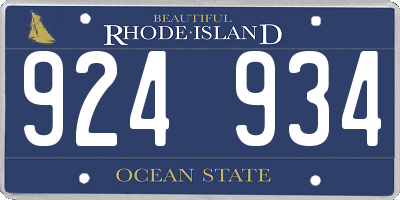 RI license plate 924934