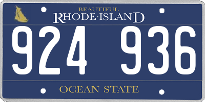 RI license plate 924936
