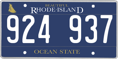 RI license plate 924937