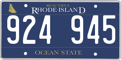RI license plate 924945