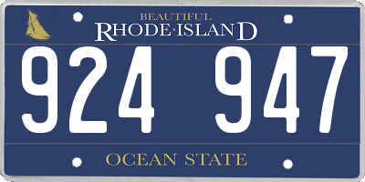 RI license plate 924947