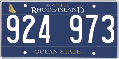 RI license plate 924973