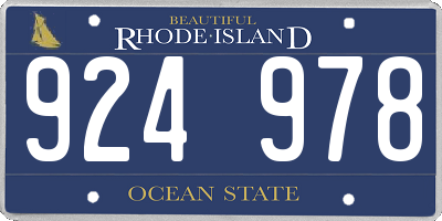 RI license plate 924978