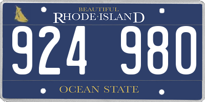RI license plate 924980