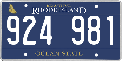RI license plate 924981