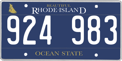 RI license plate 924983