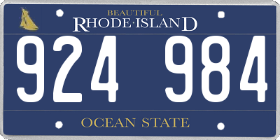 RI license plate 924984