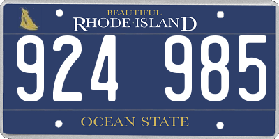 RI license plate 924985