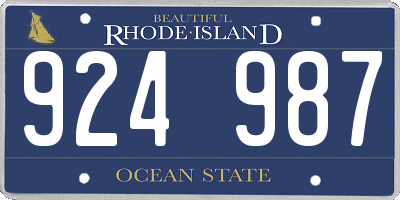 RI license plate 924987