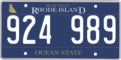 RI license plate 924989