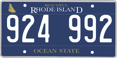 RI license plate 924992