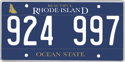 RI license plate 924997