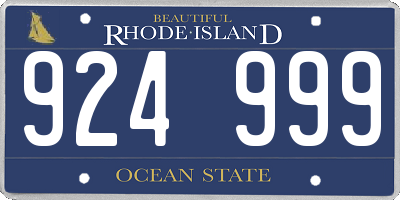 RI license plate 924999