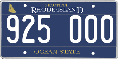 RI license plate 925000