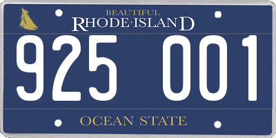 RI license plate 925001
