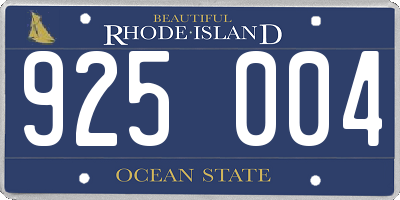 RI license plate 925004