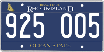 RI license plate 925005