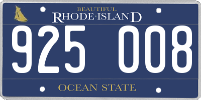 RI license plate 925008