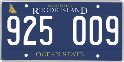 RI license plate 925009