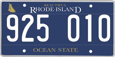 RI license plate 925010