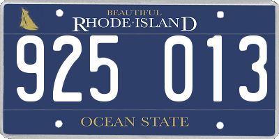 RI license plate 925013