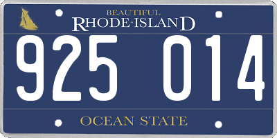 RI license plate 925014