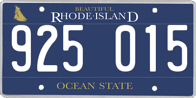 RI license plate 925015