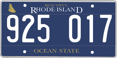 RI license plate 925017