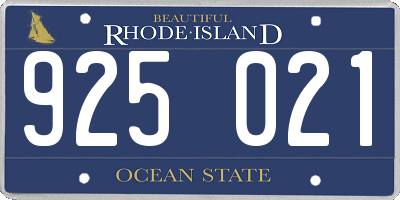 RI license plate 925021