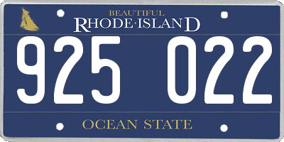 RI license plate 925022