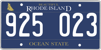 RI license plate 925023