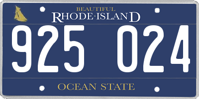 RI license plate 925024