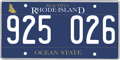 RI license plate 925026