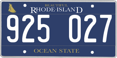 RI license plate 925027