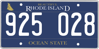 RI license plate 925028