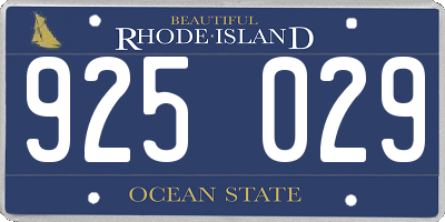 RI license plate 925029