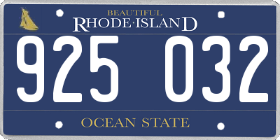RI license plate 925032