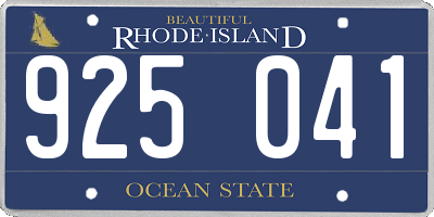 RI license plate 925041
