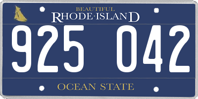 RI license plate 925042