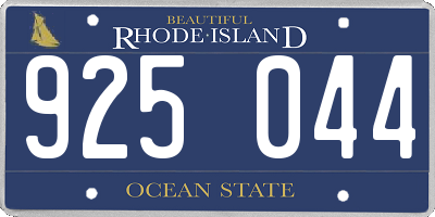 RI license plate 925044