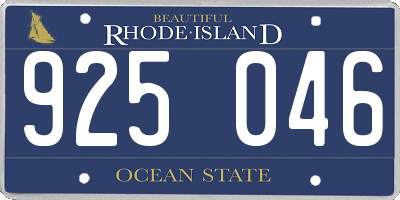 RI license plate 925046