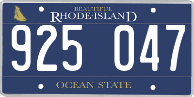 RI license plate 925047