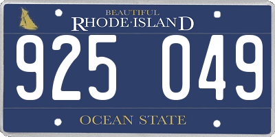 RI license plate 925049