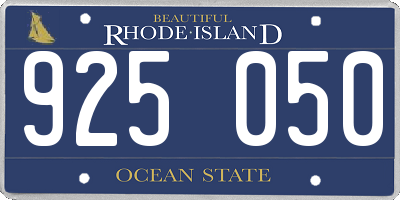 RI license plate 925050